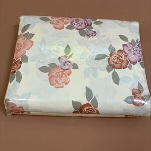 Vintage Burlington Caress Twin Sheet Set Floral USA NOS Cottage Shabby Chic